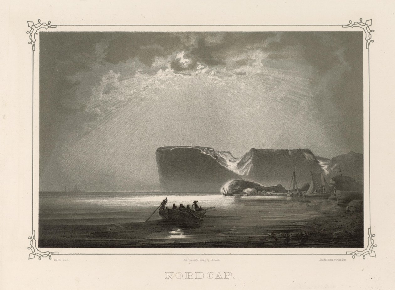 Nordcap. Illustration du livre Norge fremstillet i Tegninger par Asbjørnsen, P.Chr. et publié par Chr. Tønsberg (no, 1848) - Peder Balke