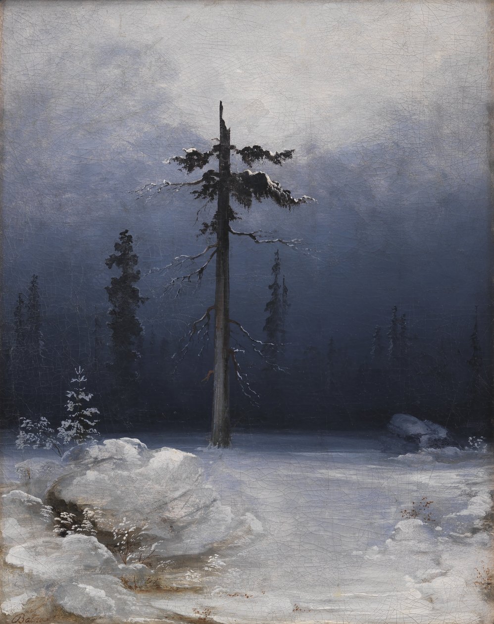 Arbre dans une forêt hivernale - Peder Balke