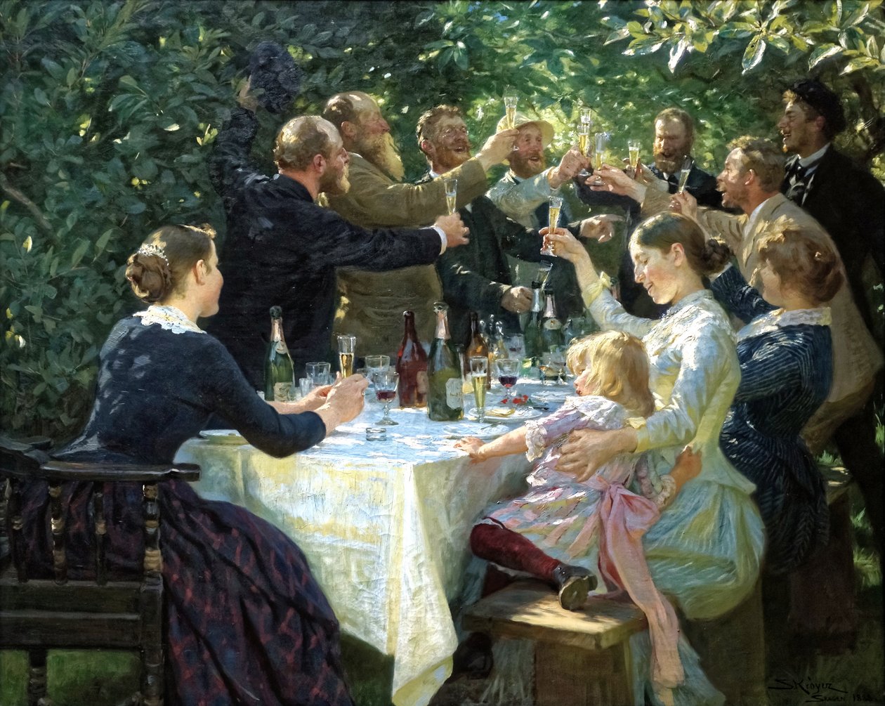 Danois :  Hip, hip, hurrah ! Fête des artistes à Skagen Hip, Hip, Hurrah ! - Peder Severin Krøyer