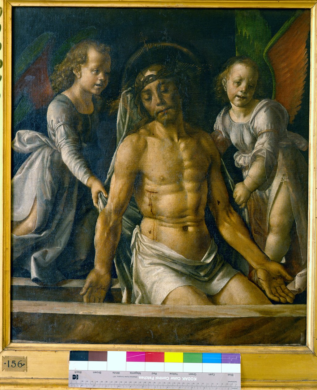Christ dans le tombeau entre deux anges, vers 1480 - Pedro Berruguete