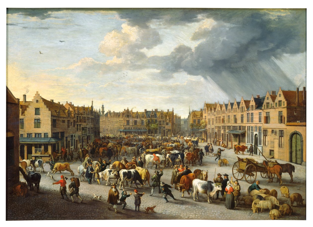 Le Vieux Marché aux bœufs à Anvers - Peeter van Bredael