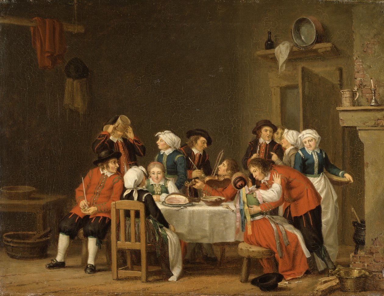Scène conviviale dans un cottage paysan - Pehr Hilleström