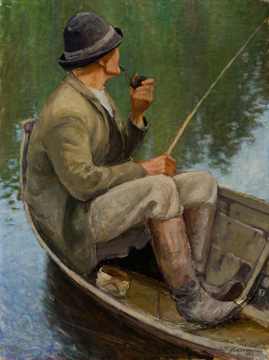 Un homme en train de pêcher - Pekka Halonen