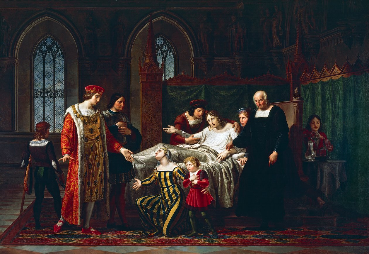 Charles VIII rencontrant le mourant Gian Galeazzo Sforza à Pavie - Pelagio Palagi