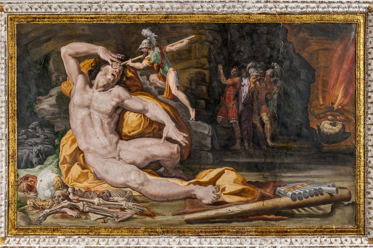 Ulysse aveuglant Polyphème (détail) - Pellegrino Tibaldi
