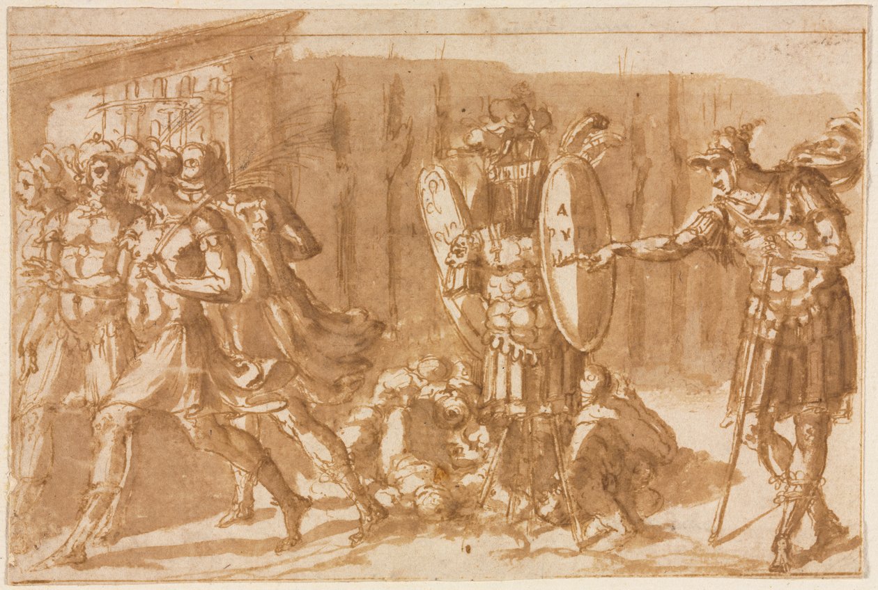 Soldats victorieux avec trophée - Pellegrino Tibaldi