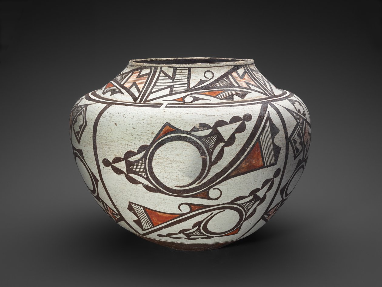 Pot (Olla) avec motifs géométriques et abstraits - People Zuni