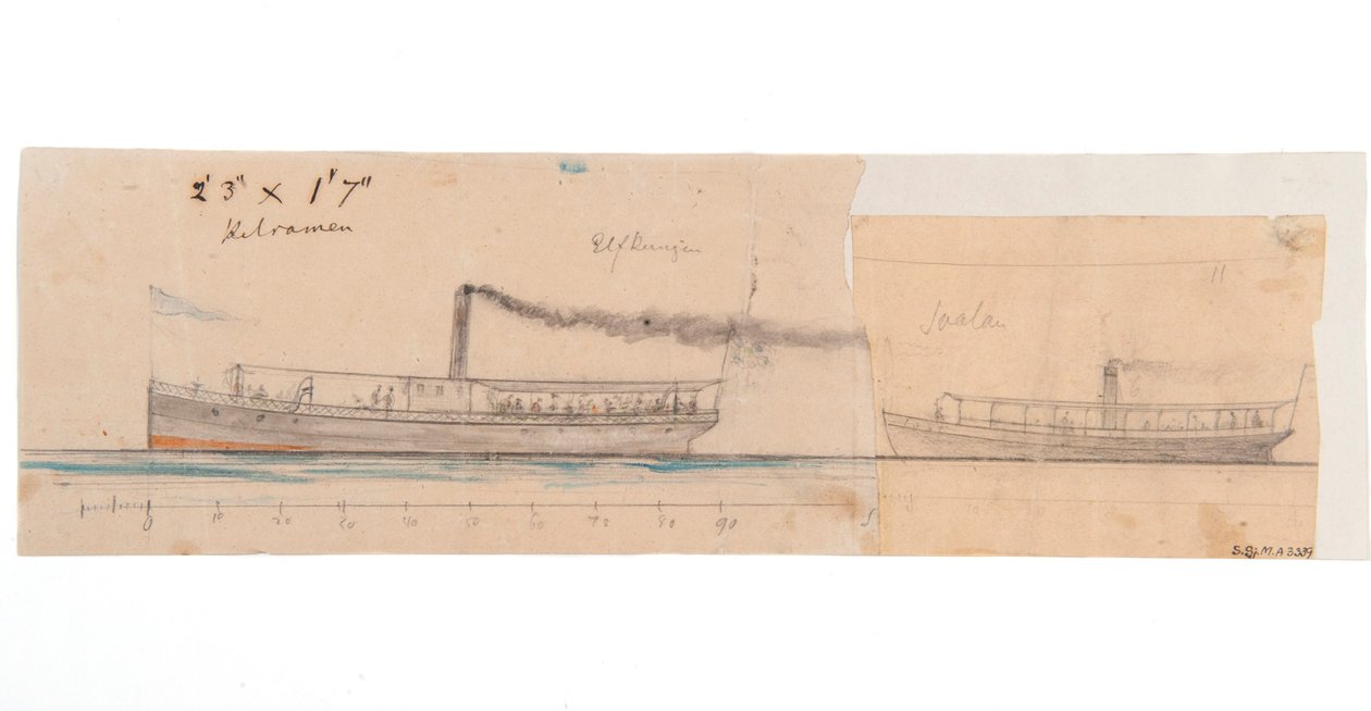 Le bateau à vapeur ELFKUNGEN; Le bateau à vapeur SVALAN - Per Wilhelm Cedergren