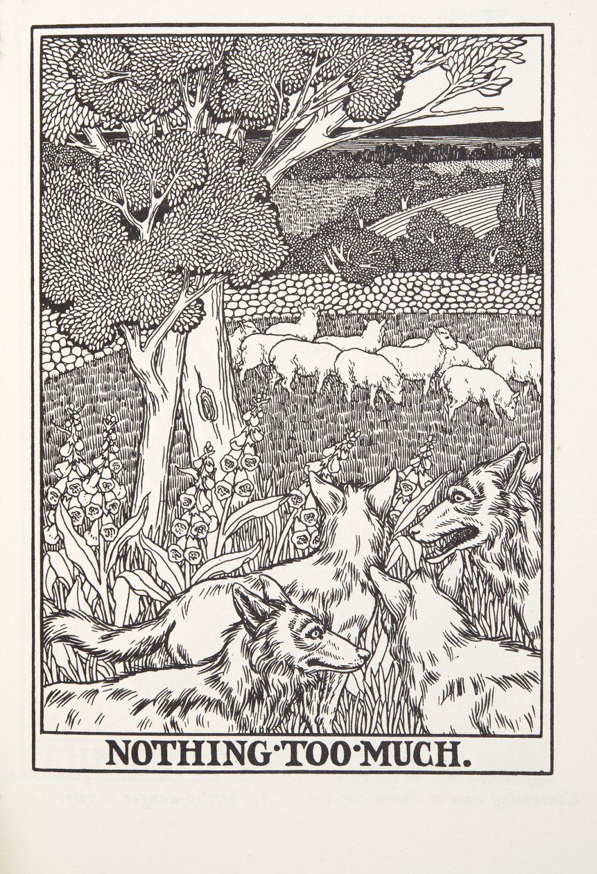 Rien de trop, des Fables de Fontaine, pub. 1905 (gravure) - Percy J. Billingshurst