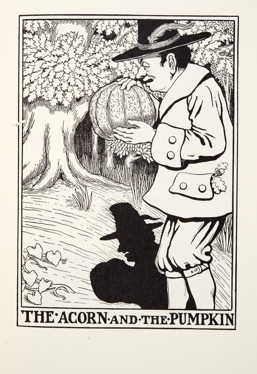 Le Gland et la Citrouille, des Fables de Fontaine, pub. 1905 - Percy J. Billingshurst