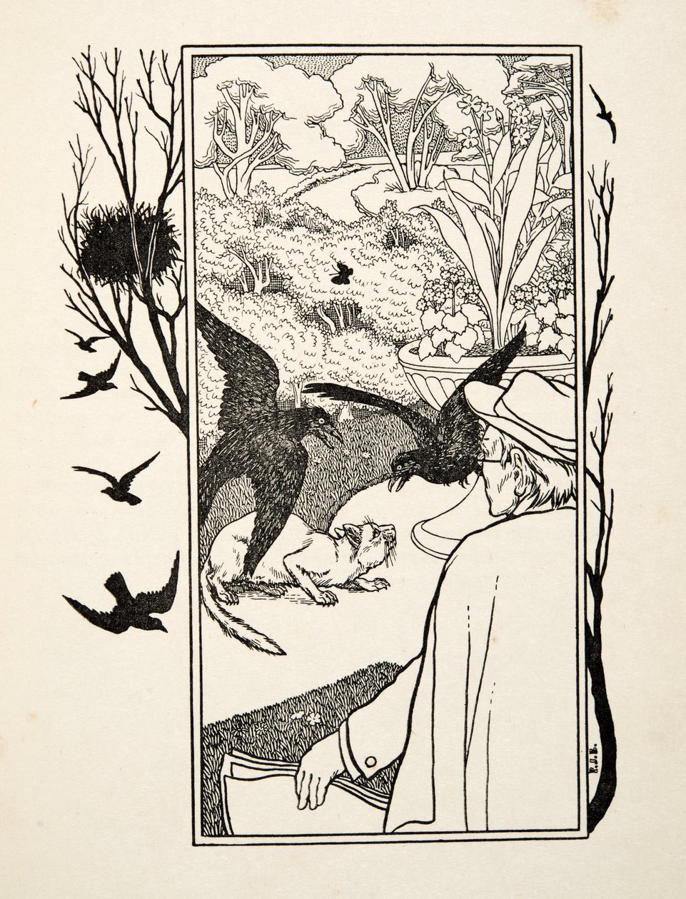 Le chat et les corbeaux, de Cent anecdotes d