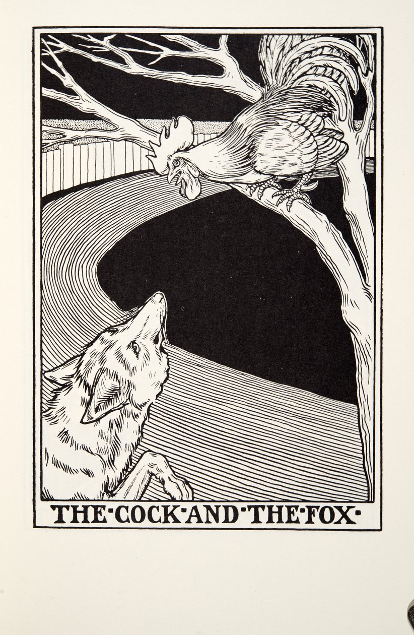 Le Coq et le Renard, des Fables de La Fontaine, pub. 1905 - Percy J. Billingshurst