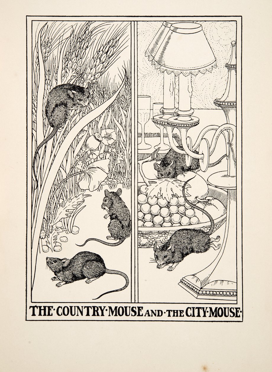 Le Rat des champs et le Rat de ville, tiré de Cent fables d