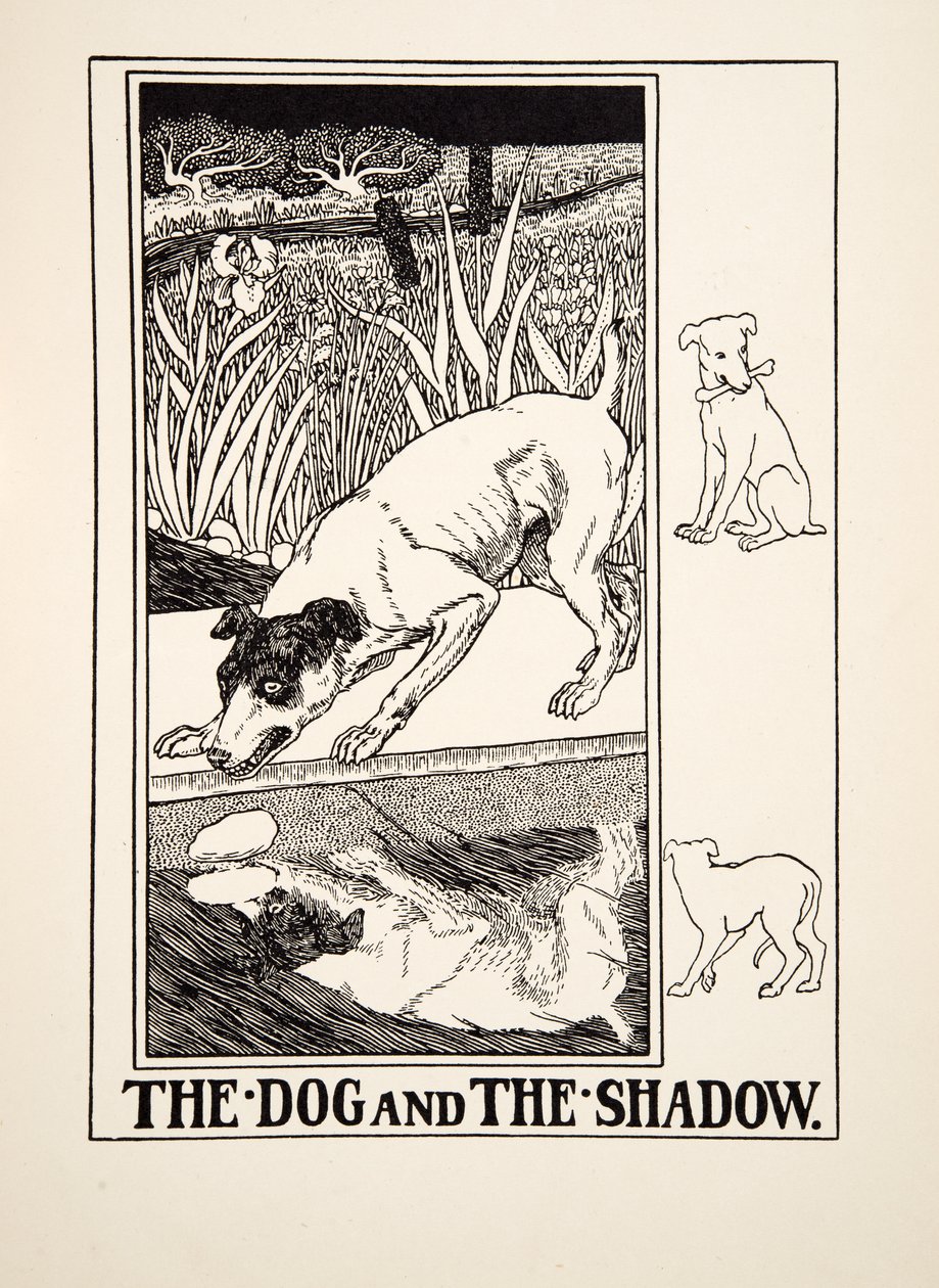 Le Chien et son ombre, tiré de Cent fables d