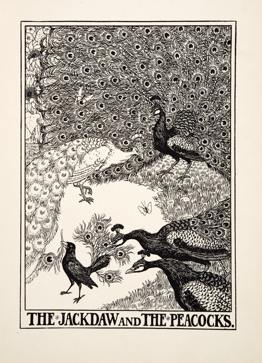 Le Choucas et les Paons, de Cent Fables d