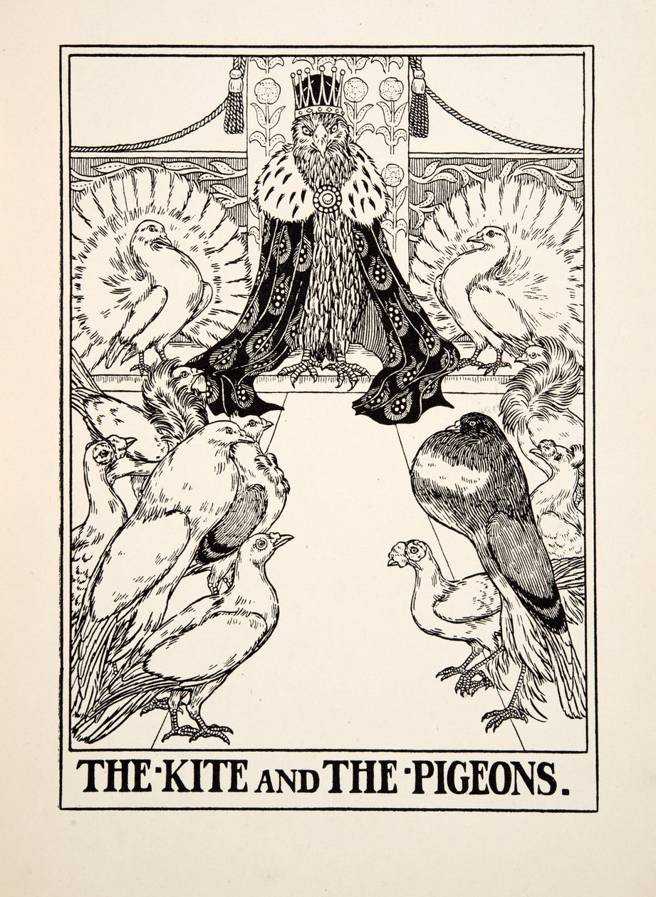 Le Cerf-volant et les Pigeons, de Cent Fables d