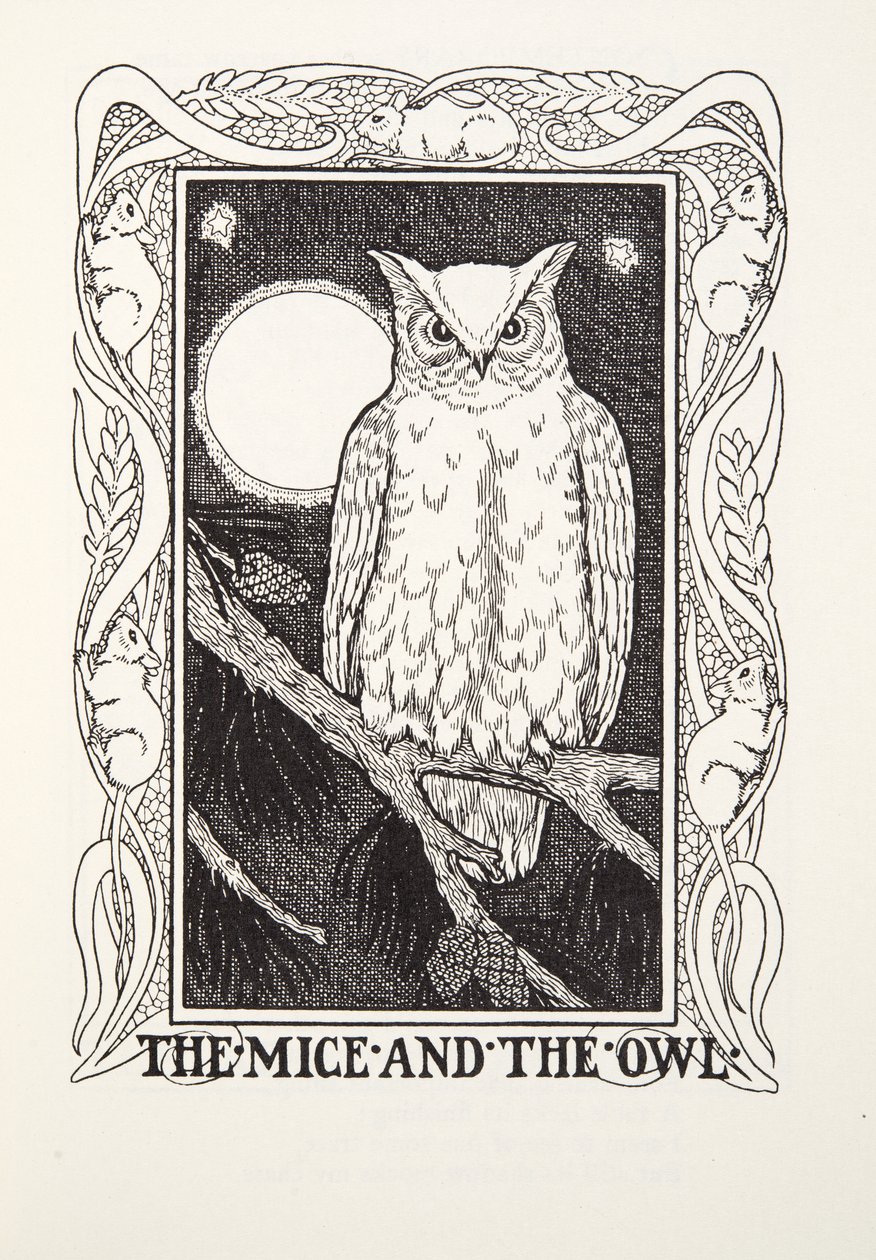 Les Souris et la Chouette, des Fables de Fontaine, pub. 1905 - Percy J. Billingshurst