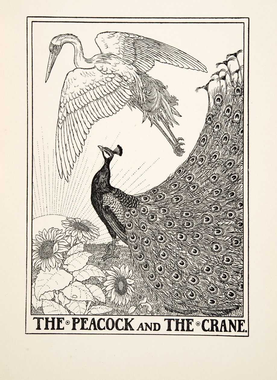 Le Paon et la Grue, de Cent Fables d