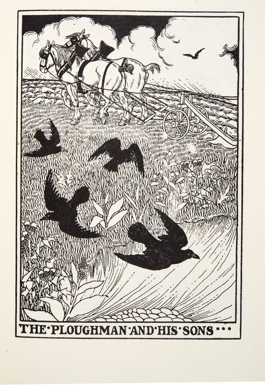 Le Laboureur et ses Enfants, des Fables de Fontaine, pub. 1905 - Percy J. Billingshurst