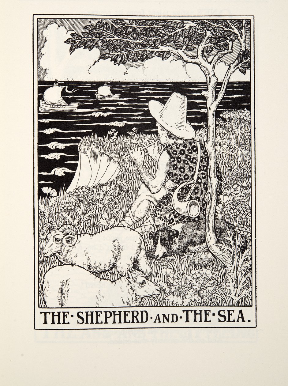Le Berger et la Mer, des Fables de La Fontaine, pub. 1905 - Percy J. Billingshurst