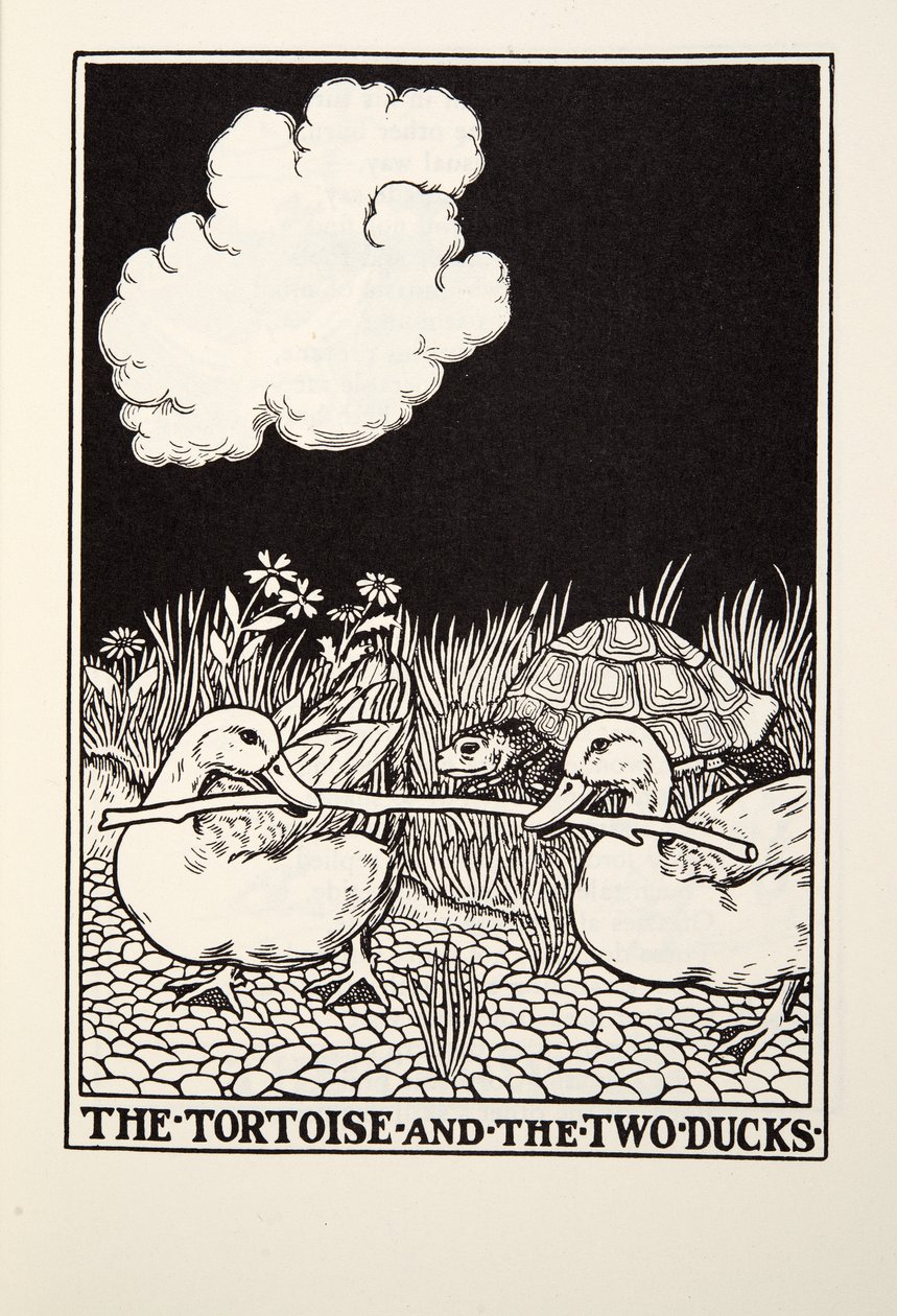 La Tortue et les Deux Canards, des Fables de La Fontaine, pub. 1905 - Percy J. Billingshurst