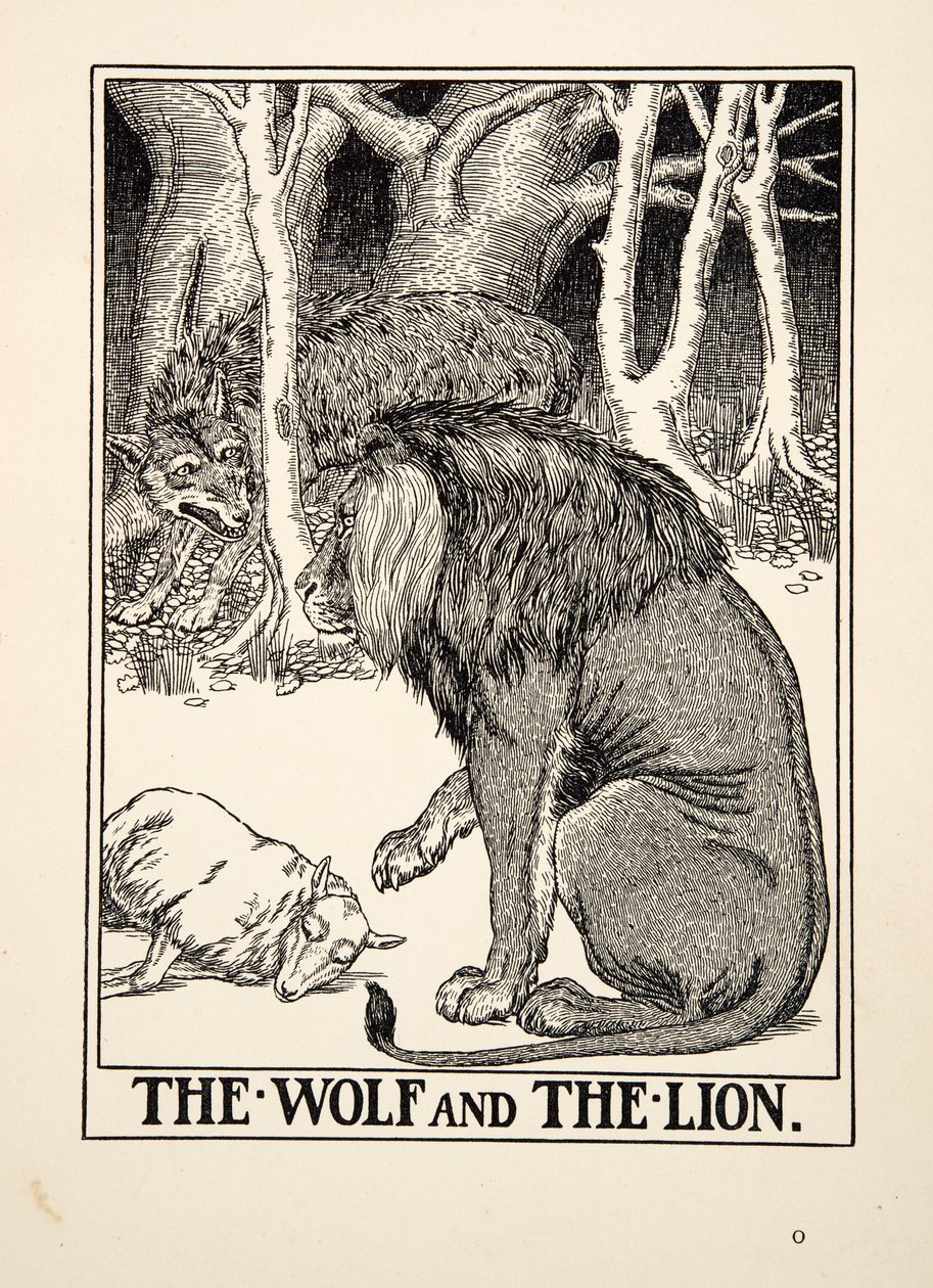 Le loup et le lion, de Cent fables d