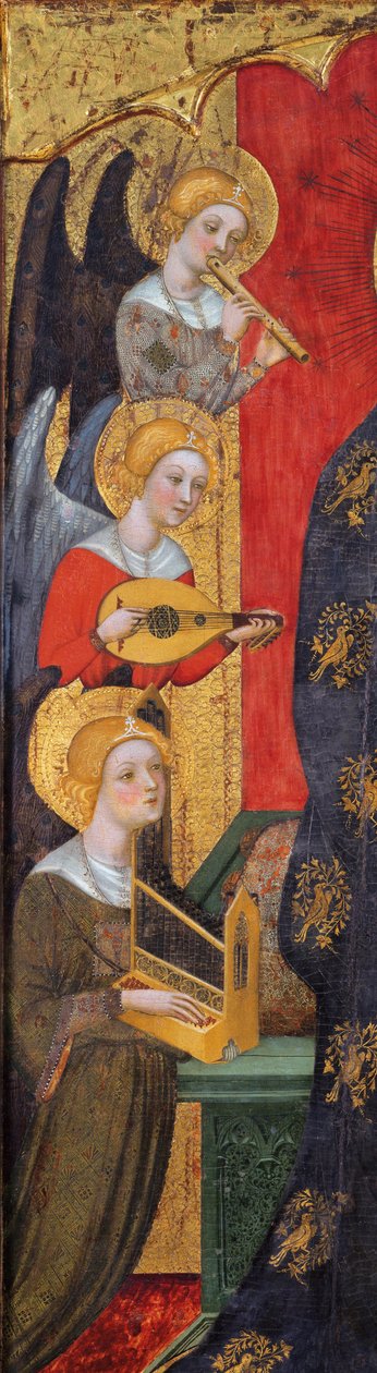 Madone avec des anges jouant de la musique (détail) - Pere Serra