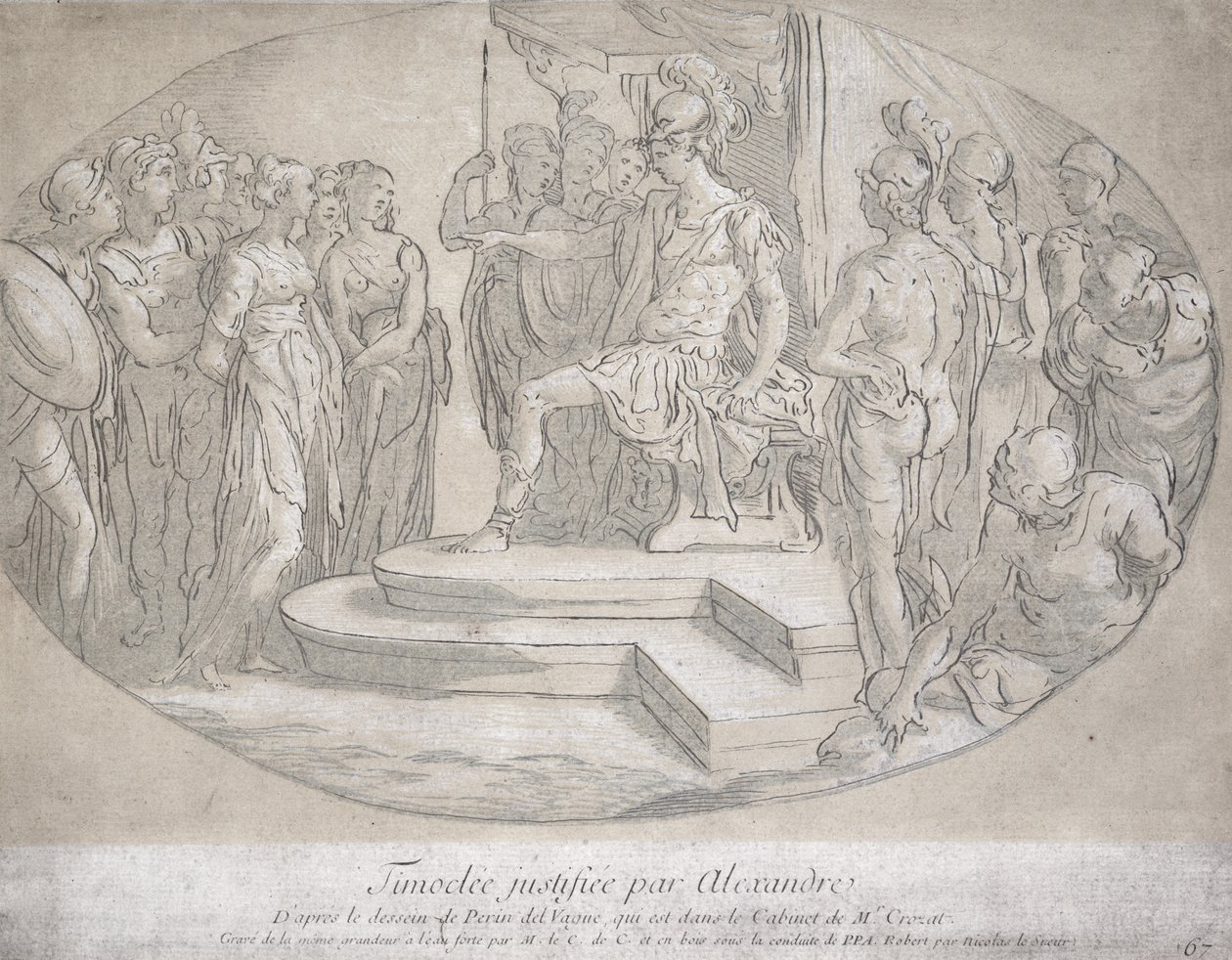 Alexandre et Timoclée, gravé par Nicolas Lesueur - Perino del Vaga