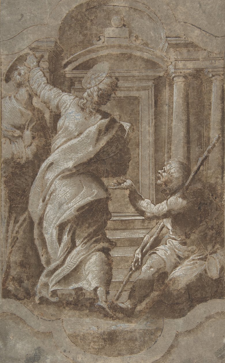 Saint Pierre et Saint Jean guérissant un infirme à la porte du Temple - Perino del Vaga