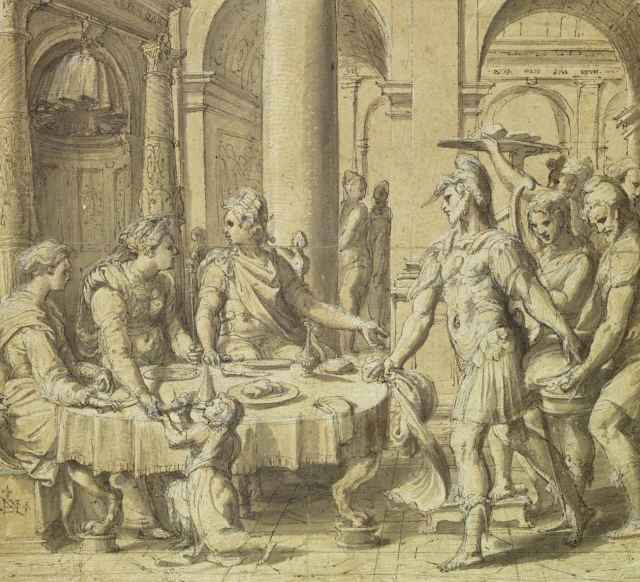Le Banquet de Didon et Énée, modèle pour une tapisserie de la série Histoire d