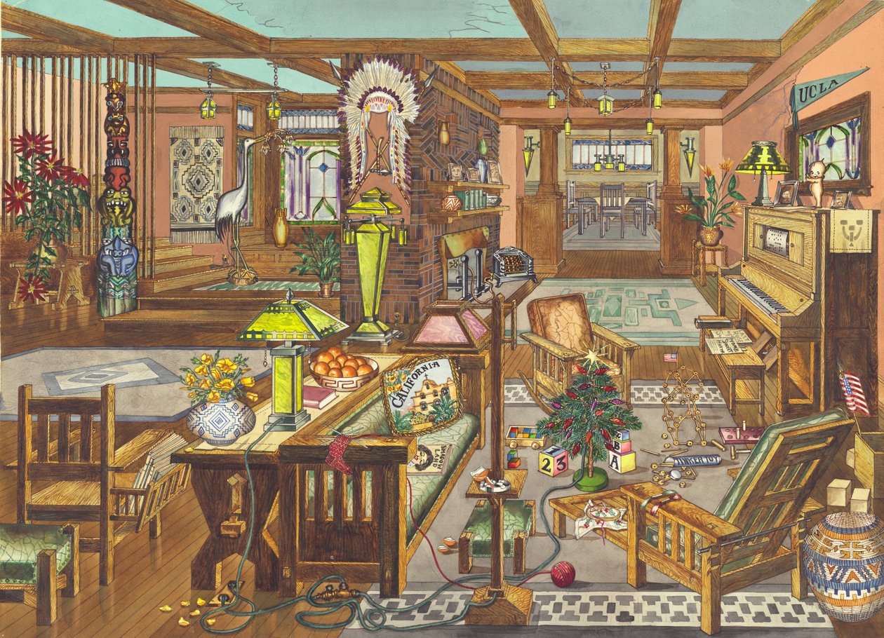 Intérieur de style mission californienne, 1946 - Perkins Harnly