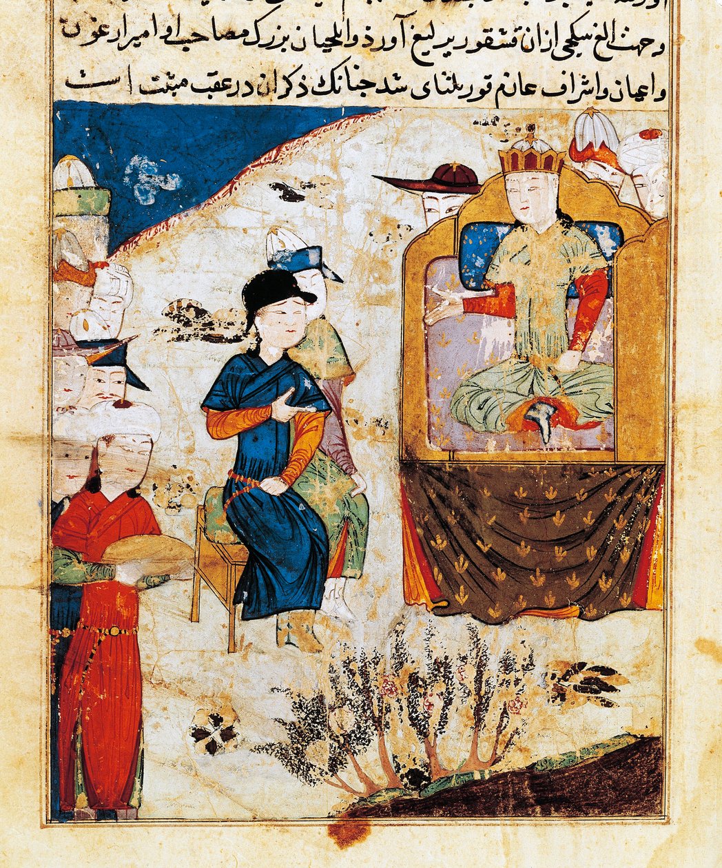 Audience de Mongka (ou Mongke ou Mangu Khan) (mort en 1259) Miniature tirée de 