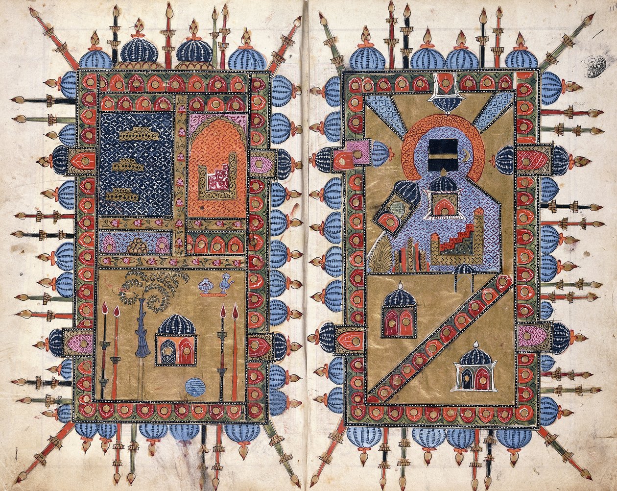 Doublures décoratives de "Dala"il al-Khayrat", vers 1800 - Persian School
