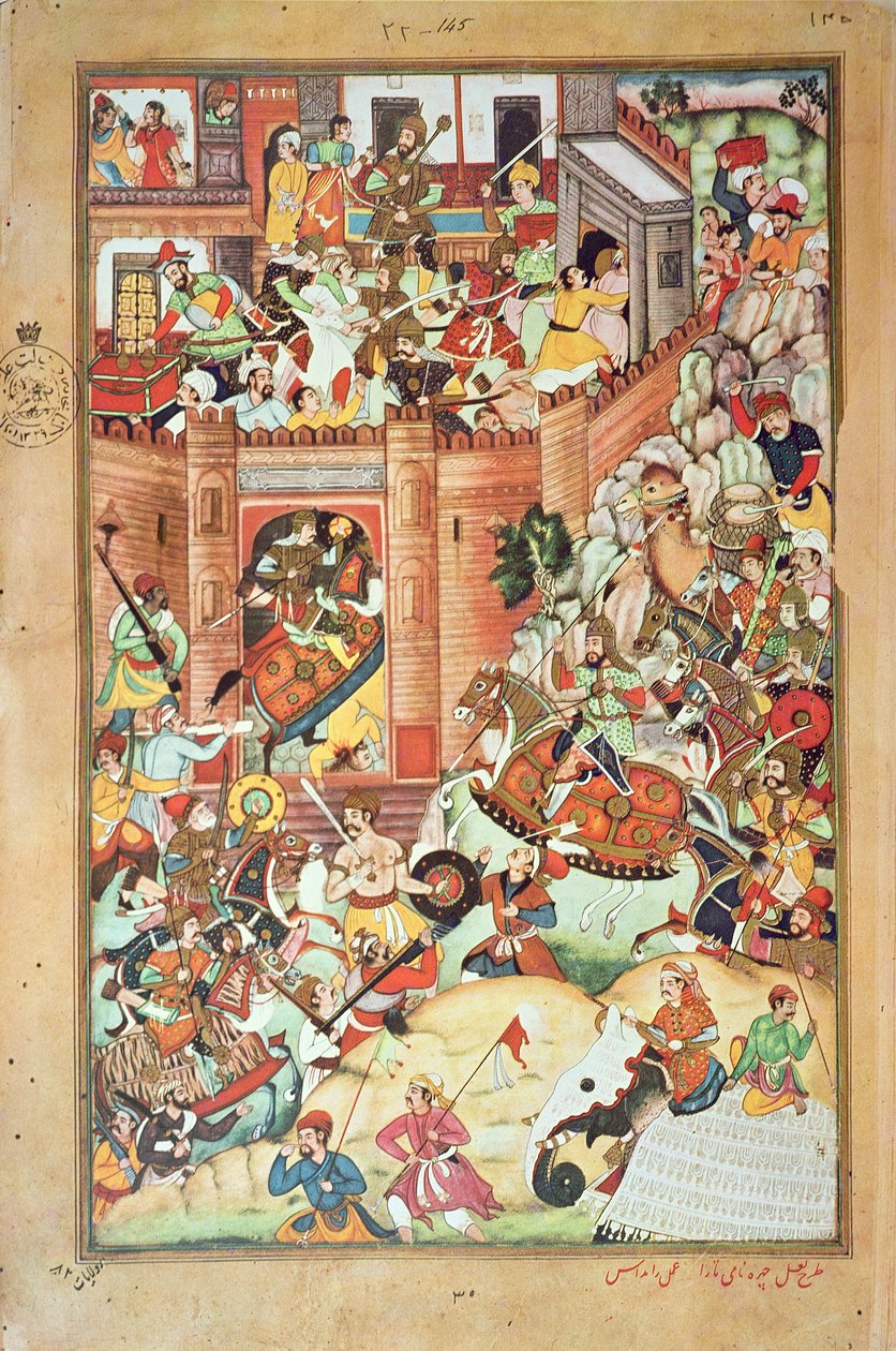 Gengis Khan capture une ville chinoise, miniature de l