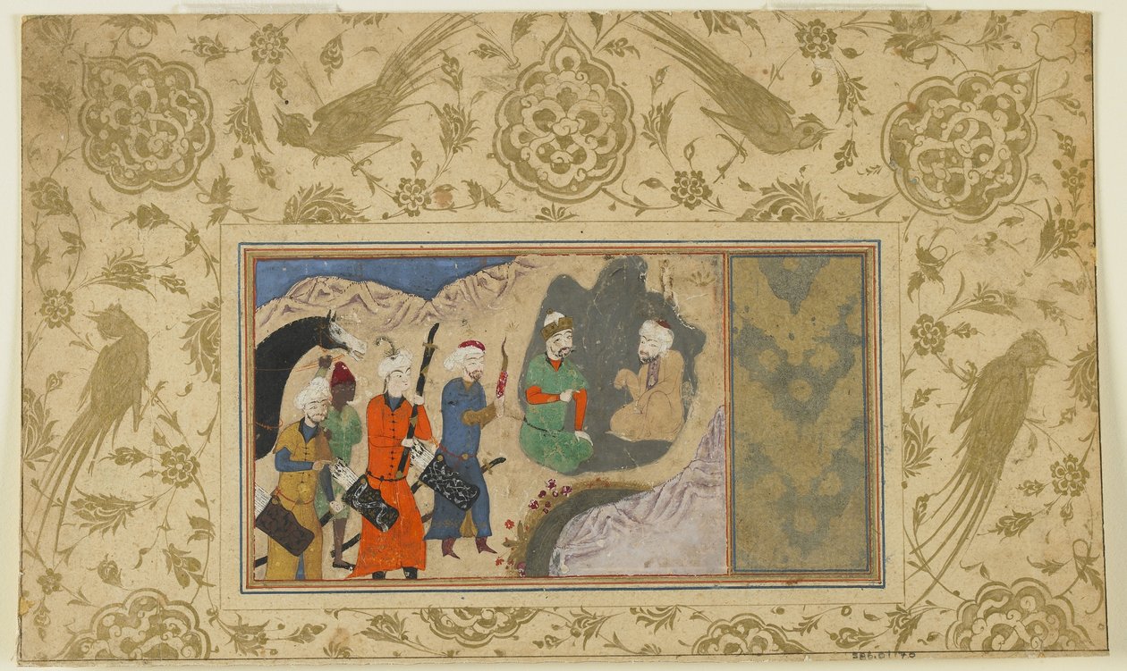 Iskandar rend visite à un ermite, vers 1500 - Persian School