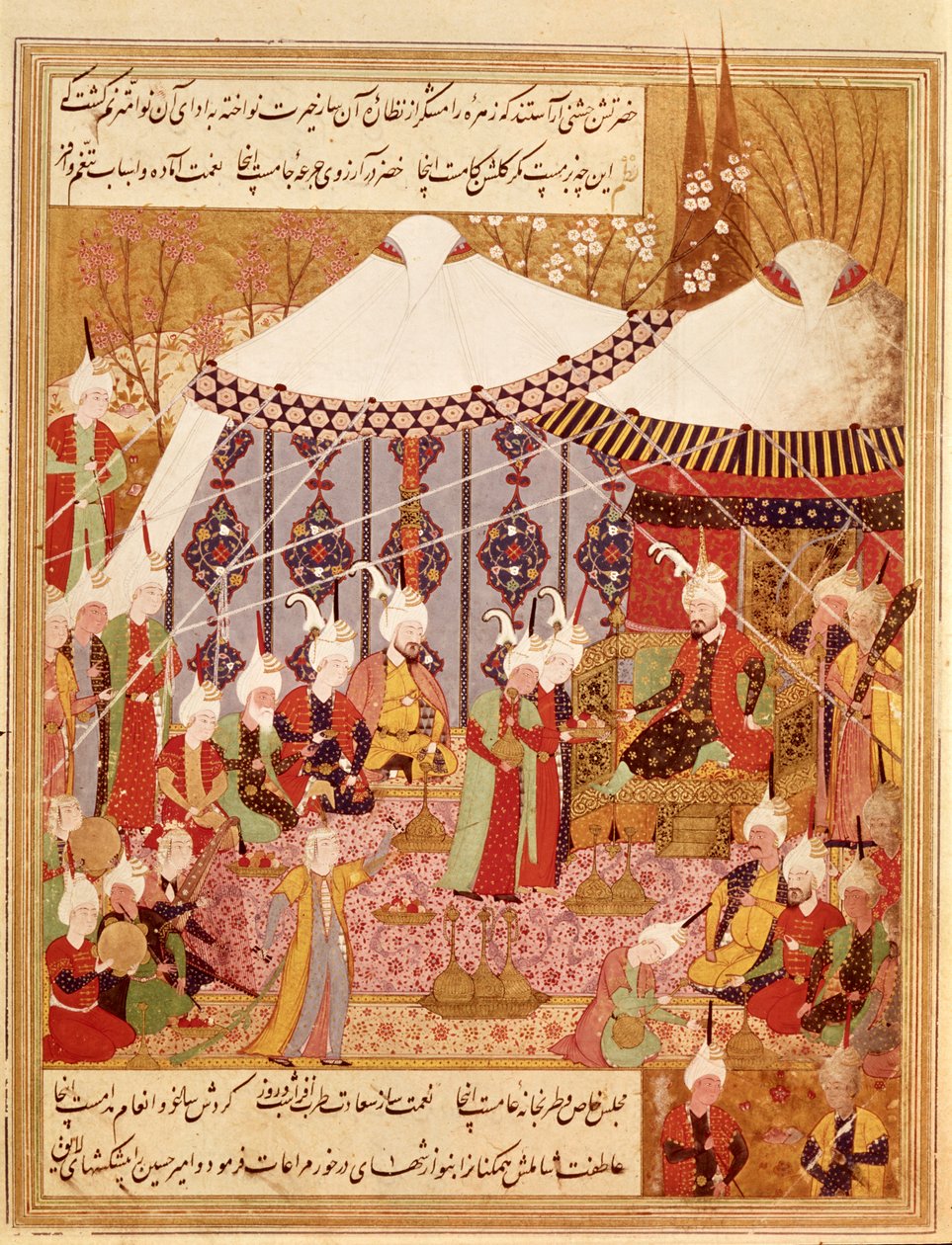 Sultan Bayazid capturé par Timur, 1402 du Zafarnama 1533 - Persian School