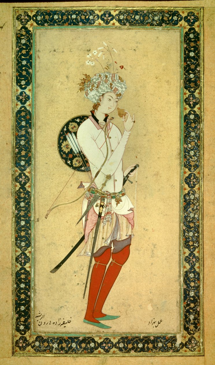 Portrait de Haroun al-Rachid, calife abbasside (766? - 809). Miniature persane - Persian School
