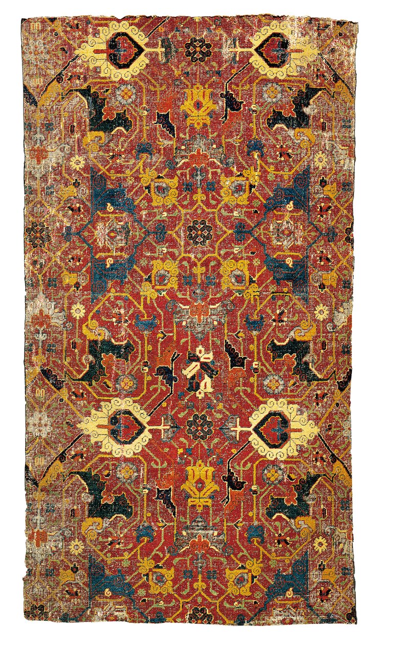 Fragment de tapis médaillon de Tabriz, nord-ouest de la Perse - Persian School