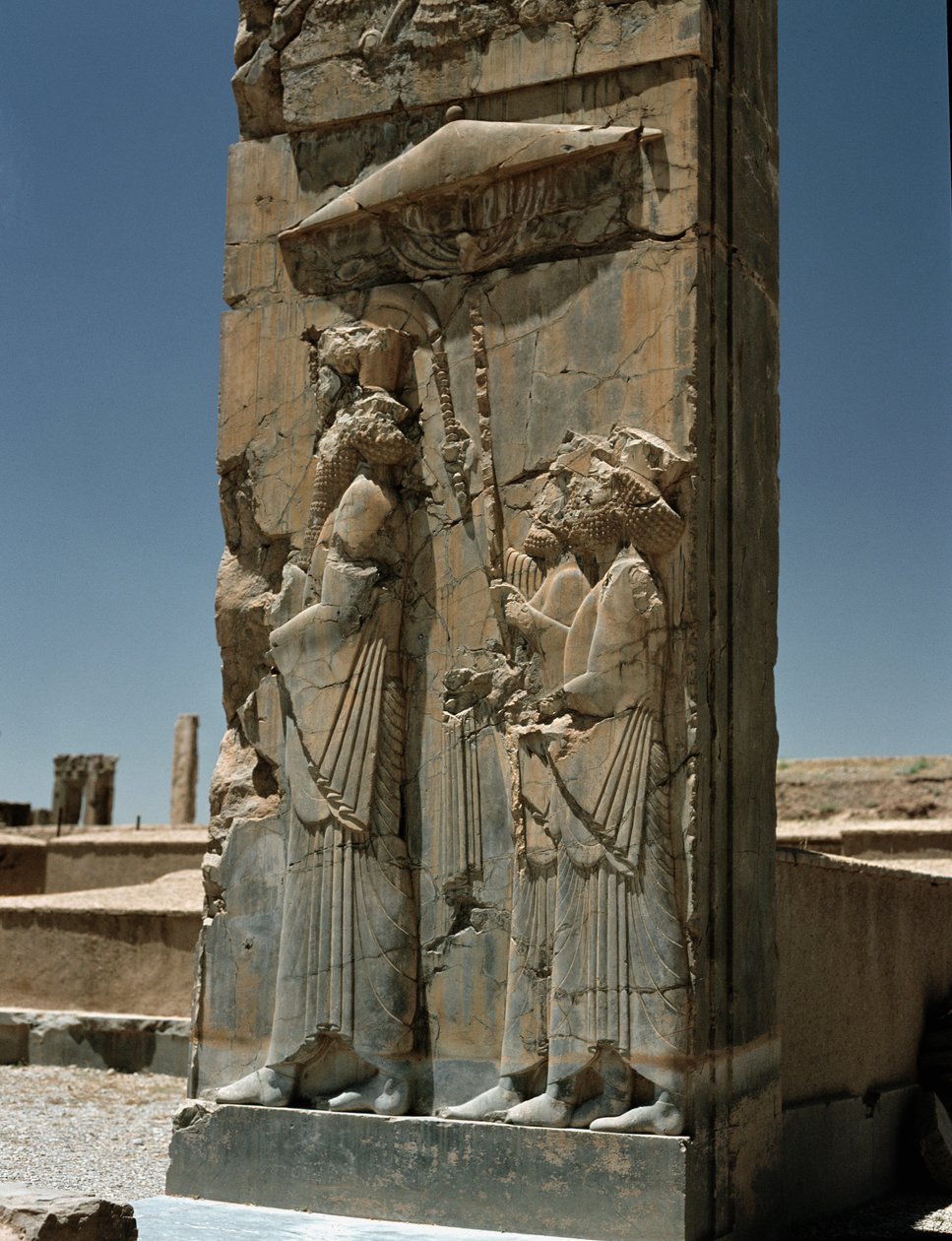 Vue du tripylon du palais de Darius, VIe siècle av. J.-C. - Persian School