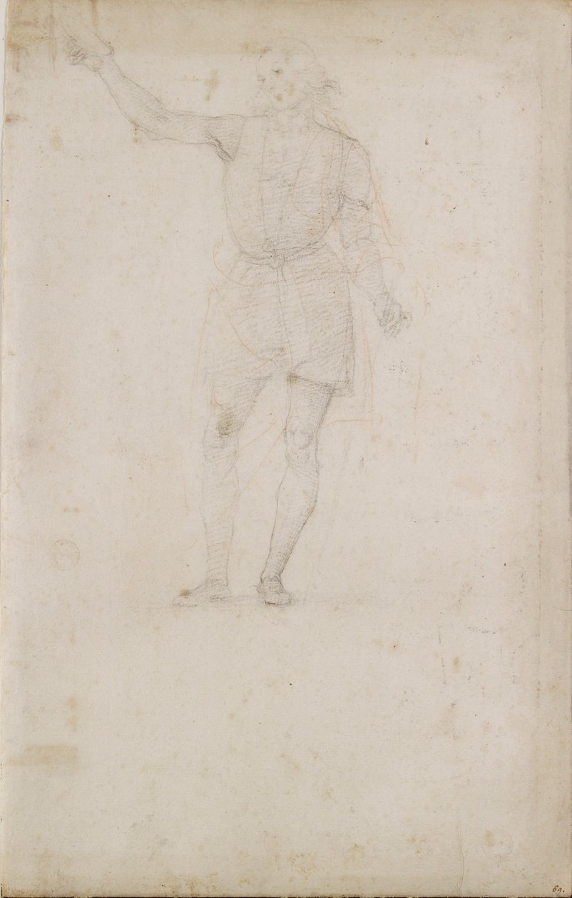 Étude pour un Saint Jean-Baptiste. Verso : Un œil, fin du 15e-début du 16e siècle - Perugino