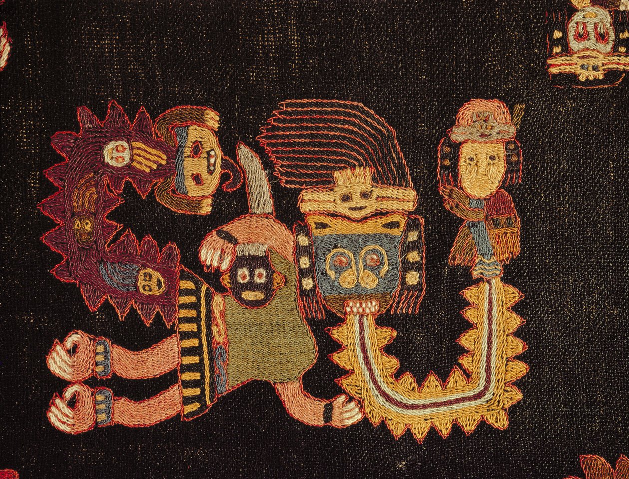 (Détail) du tissu funéraire, tribu Paracas - Peruvian School