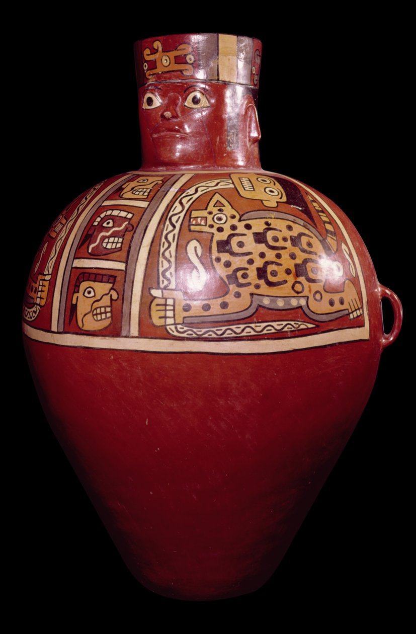 Pot polychrome cérémonial, style Rukana, La Victoria, Churunga, Cuenca de Ocona - Peruvian School