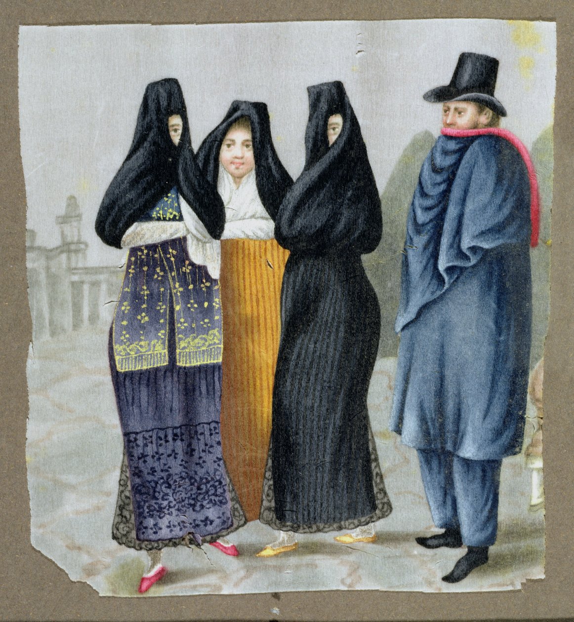 Dans les rues de Lima, vers 1820 - Peruvian School