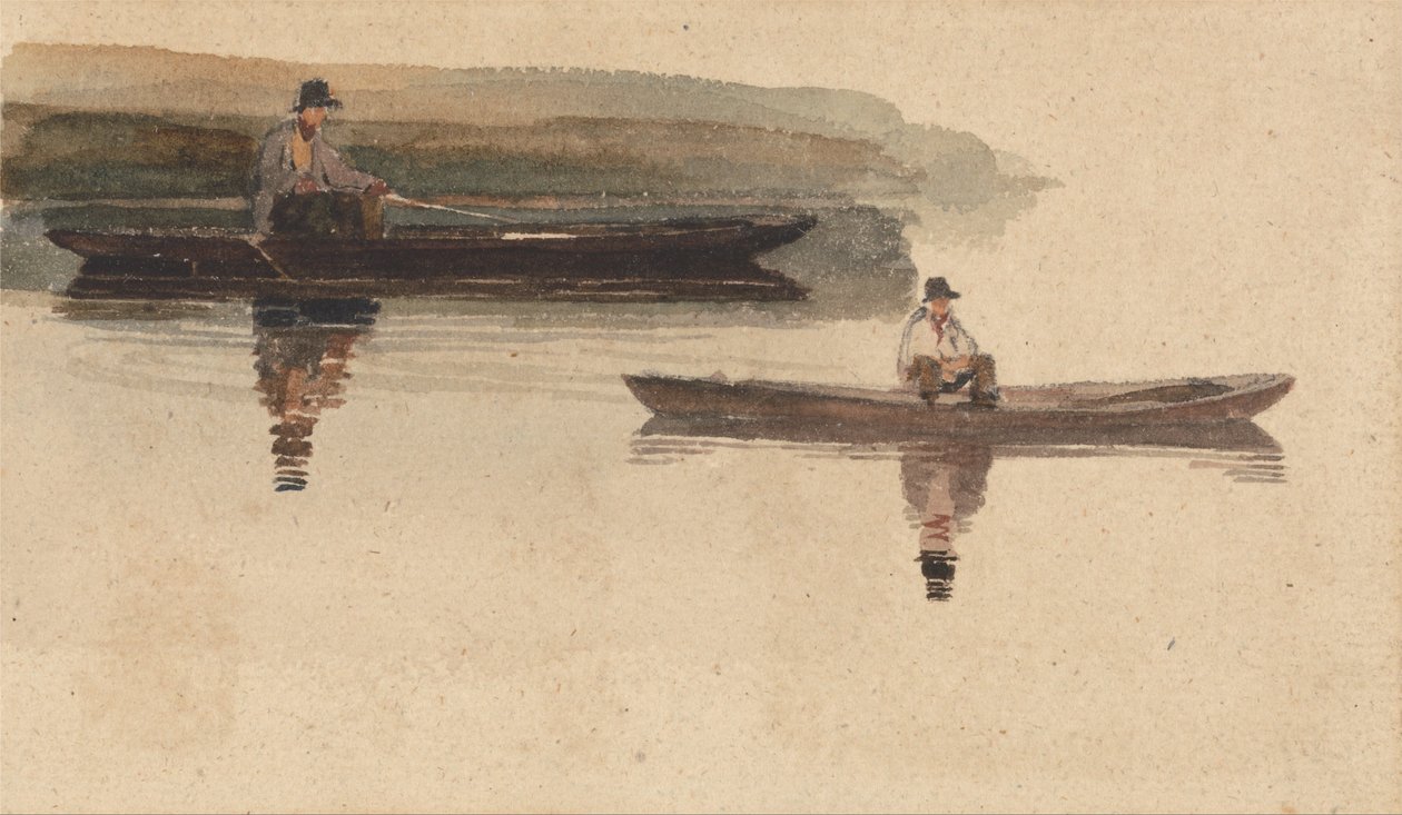 Deux hommes en barques - Peter de Wint