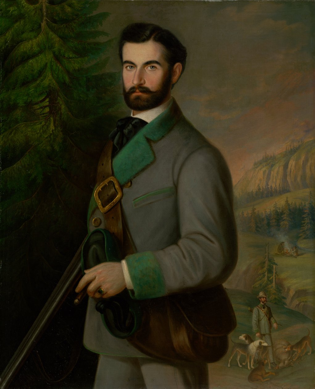 Portrait de Zoltán Zmeškal en tenue de chasse - Peter Michal Bohúň