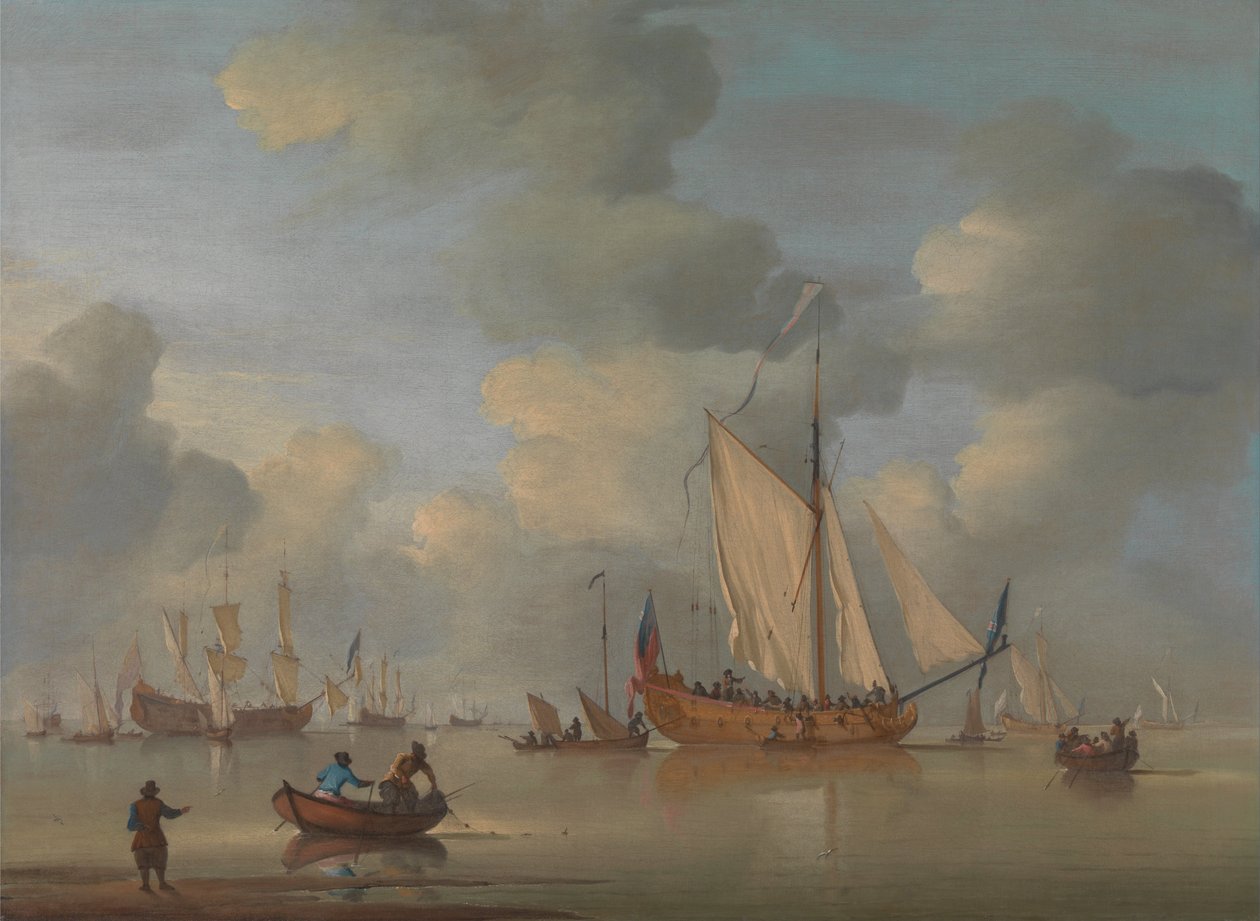 Un yacht royal anglais au large par temps calme - Peter Monamy