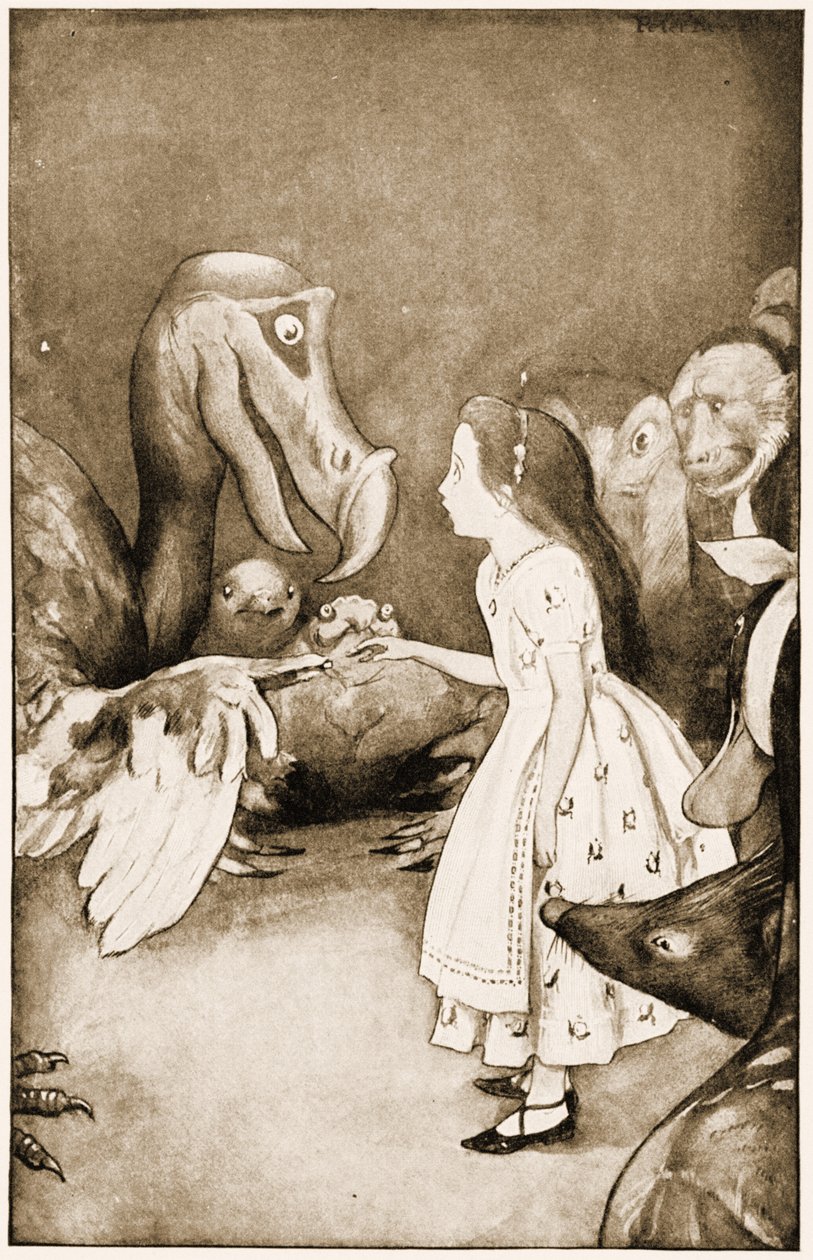 "Le Dodo présenta solennellement le dé à coudre", illustration pour "Les Aventures d