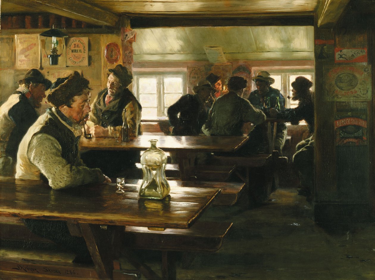 Dans la taverne de Merchant Winther à Skagen - Peder Severin Krøyer