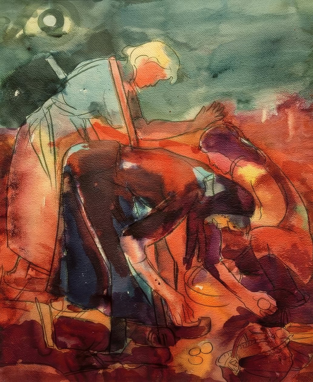 Récolte de pommes de terre - Peter August Böckstiegel