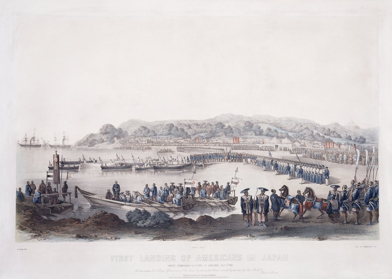 Premier débarquement des Américains au Japon à Gore-Hama le 14 juillet 1853 - Peter Bernhard Wilhelm Heine